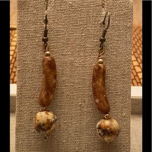 Orange stone earrings